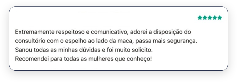 Depoimento de paciente sobre respeito e comunicação no atendimento